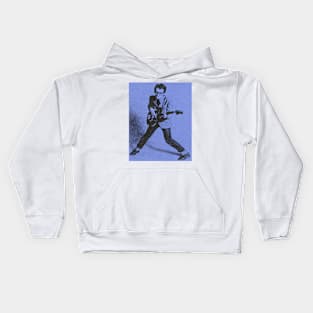 Elvis Vintage Blue Halftone Kids Hoodie